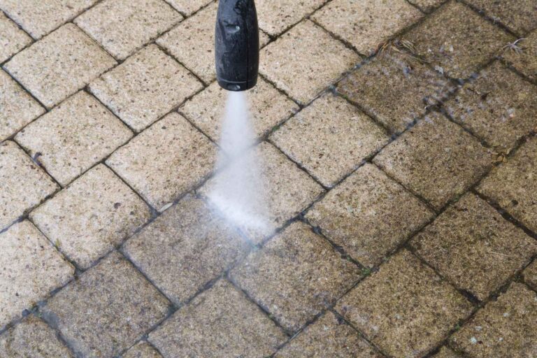 power washing stone patio